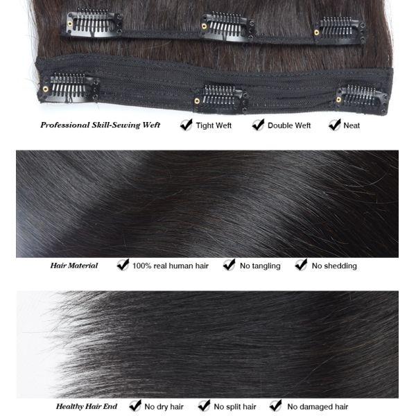 Отсутствие зажима в естественных расширениях волос, прямого зажима путать в расширениях волос