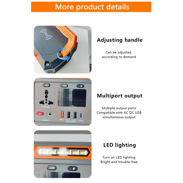 Avcon 300W Portable Solar Power Station Mobile Backup Emergency EU Plug for Car Camping Solar Panel Source