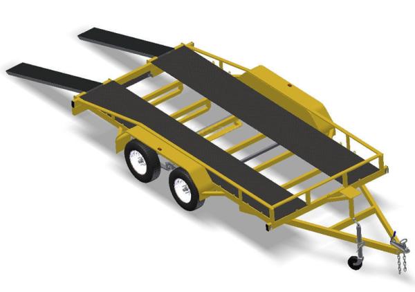 Heavy Duty 18 X 6’6 Flatbed Car Hauler , Lightweight Car Trailer For Car Hauling