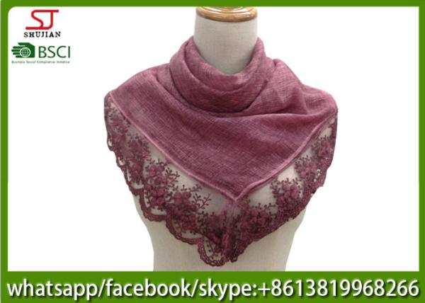 Chinese factory embroider square lace thin scarf 100% Polyester 100*100cm spring summer autumn keep fashion