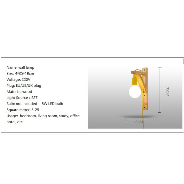 Japanese style dining room bedroom Bed Bedside plug in wall light (WH-OR-05)