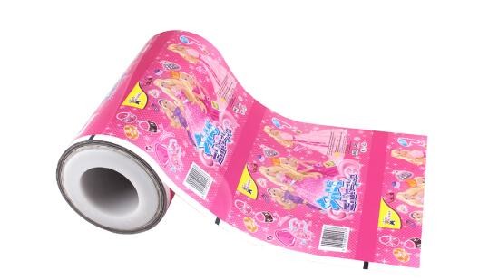 snack PE Food Material  film on roll custom printing logo snack packing roll film