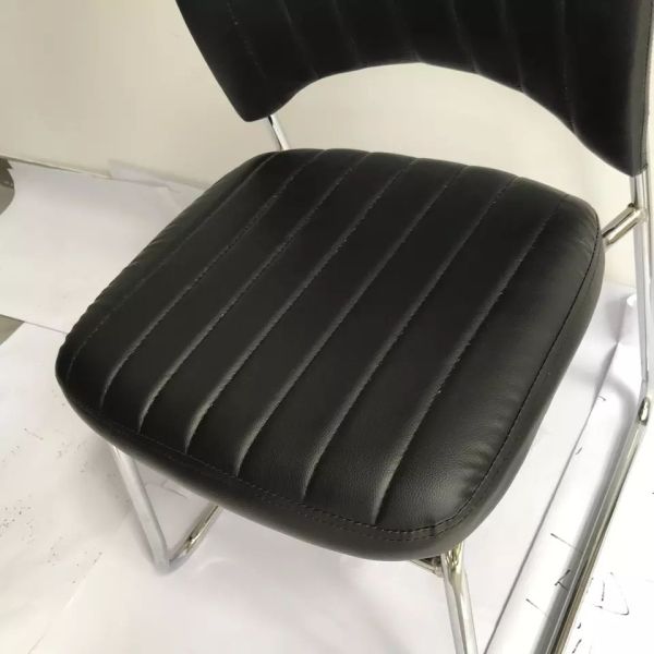 Stable Iron Frame Leather Upholstered Dining Chair Thickened Legs