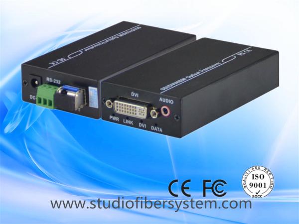 1Port compact 1080p DVI fiber optic extender with 3.5mm stereo audio over 1 sm fiber up to 80km