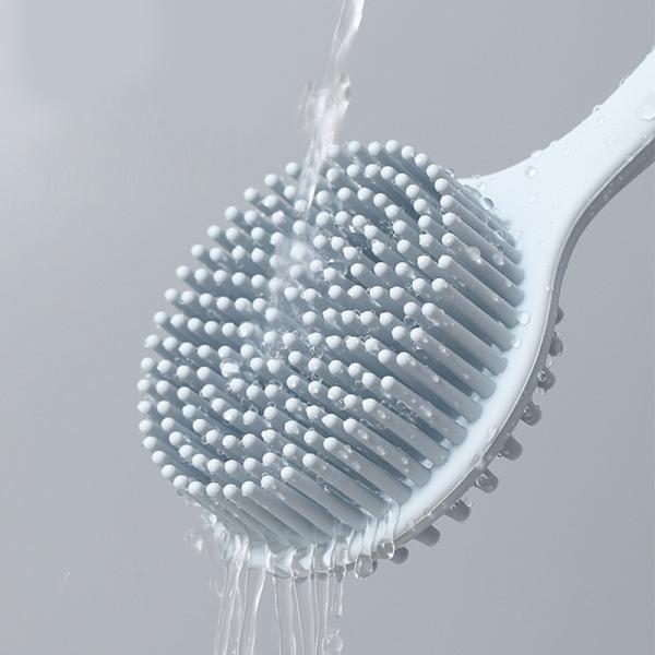 Deslize não a escova macia colorida do chuveiro do silicone da massagem da cerda