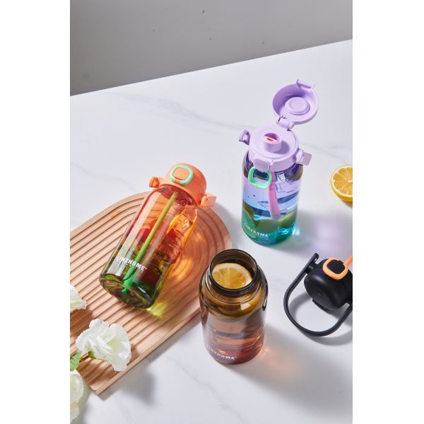 700m 1000ml Plastic Water Bottle Large Capacity Portable Outdoor Sports Gradient Color Water Bottle Environmental Protection And Health