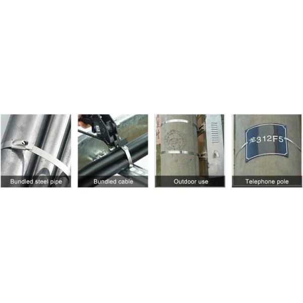 8-175кг прочность на растяжение Металлические кабельные ремни Нержавеющая сталь проволока связки с блокировкой зубов