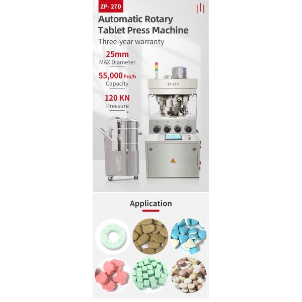 Pill Tablet Press Machine High Speed Pharmaceutical Pills Maker Powder 55000 PCS/H