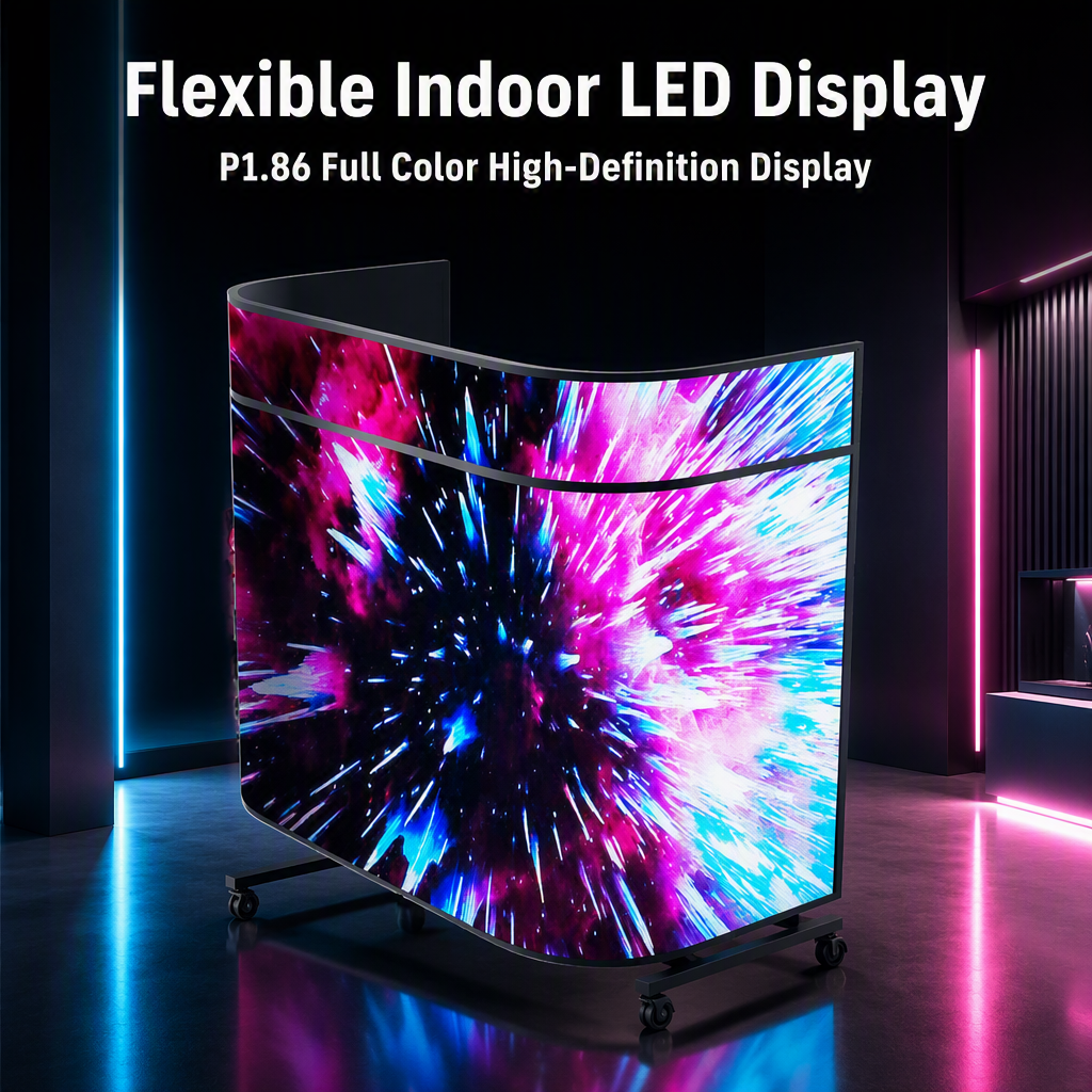 P1.86 High Brightness (1000cd) Flexible Indoor LED Display Screen Full Color High-definition Display Remote Content