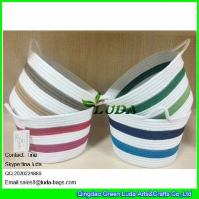 LUDA small custom fabric bag colorful sewing coil rope basket