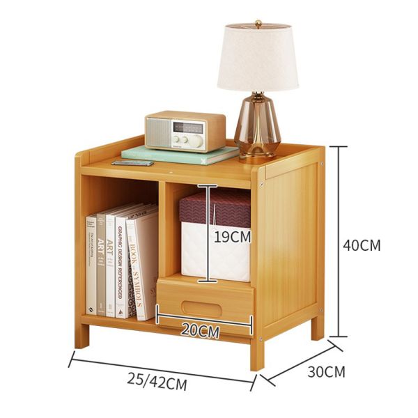 Bedside Table Night Stand,End table Small Desk Side ,Bamboo Cabinet Storage with Drawer, Organizer Rack in Bedroom