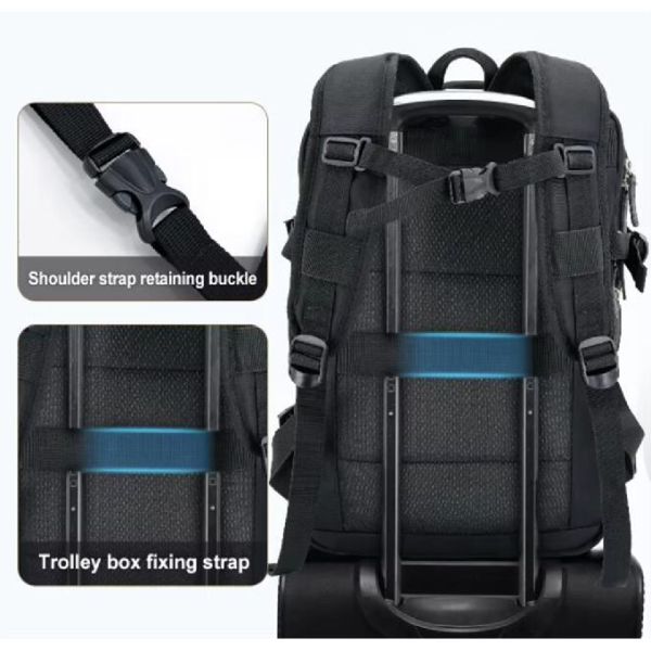 Mochila portátil personalizada Mochila de viaje Mochila negra Mochila para hombres