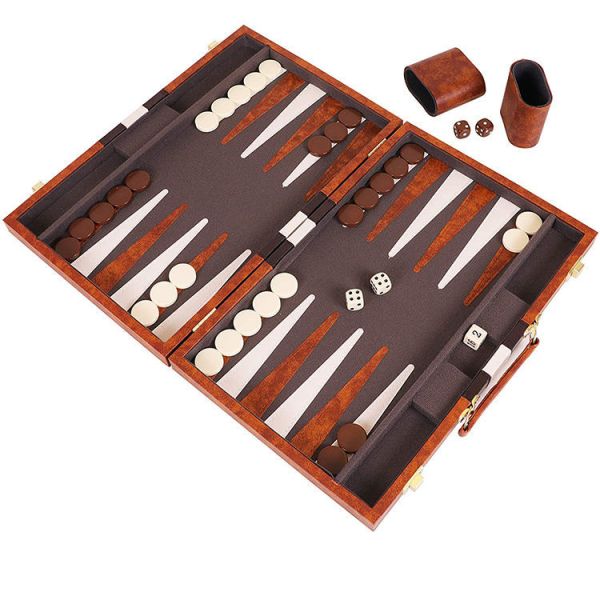 PU Leather Game Boxes Leather Case Backgammon Set 15inch 17inch 19inch 21inch