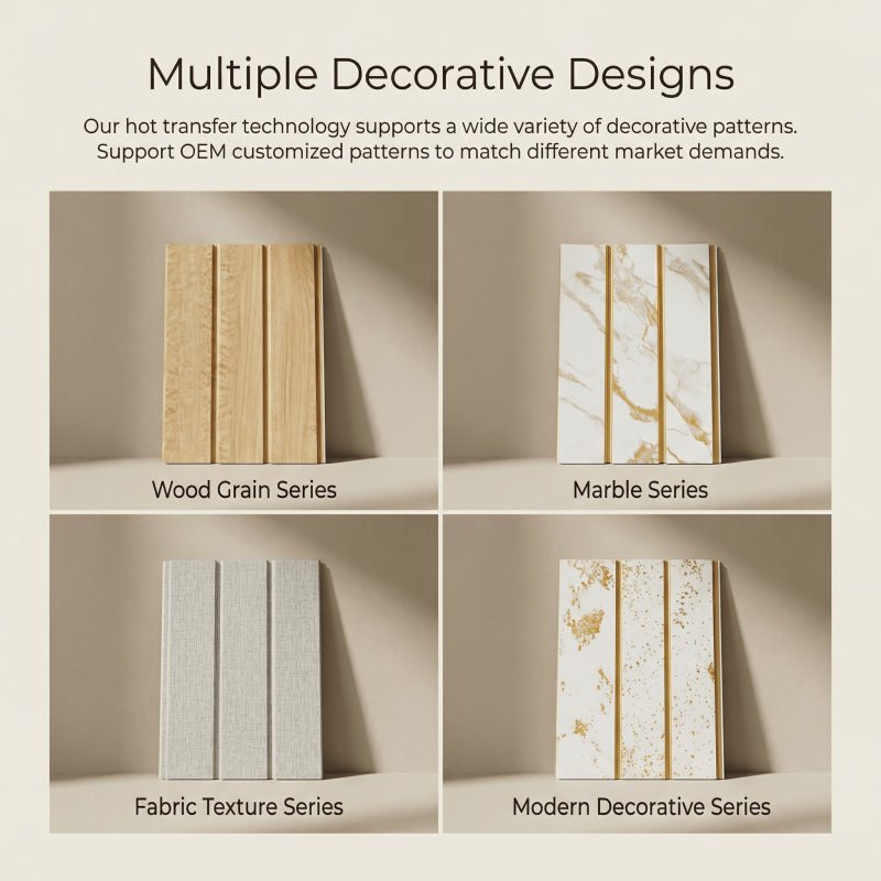 Factory Price Interior Cladding WPC Fluted Wall Panel Boards Heat Transfer Printed Solid Core Interior Decoration