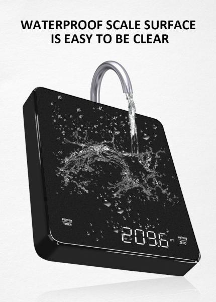 Électrique numérique LCD Stealth Touch Boton Cuisine Balance de café 3 kg Poids maximum recommandé et batterie rechargeable