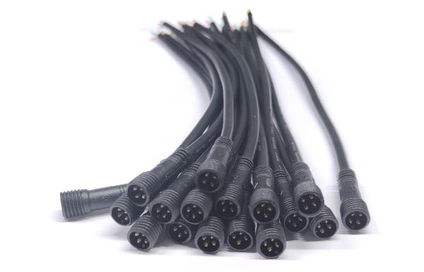 Conector de alambre de PVC M10 Ip67 IP68 impermeable 2 3 4 5 Pin Iluminación exterior LED Conector de alambre masculino femenino