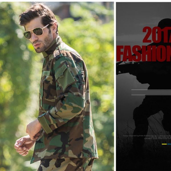 ACU Woodland Army Combat Military Camouflage Uniform High Density Ripstop Fabric