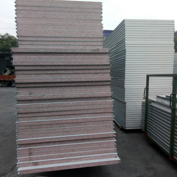 light weight fireproof 50mm TPS sandwich panel  with grey white surface for prefabricated house