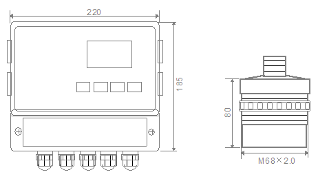 Water Tank Level Indicator BGT-10RFG with Display 4-20mA RS485 Probe Blind Area 500-800mm