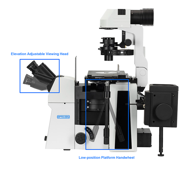 Opto Edu A14.0950 Research Level Inverted Biological Microscope Mortorized Condenser