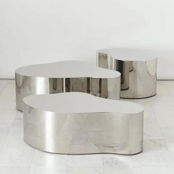 Muebles de acero inoxidable Mesa silla Escultura Jardín/parque/plaza/centro comercial/decoración de hotel