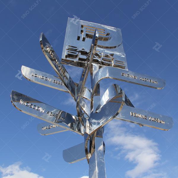 Stainless Steel Forged Road Sign Sculpture,Ulaanbaatar,Mongolia