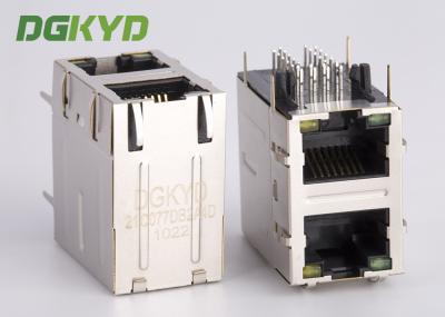 Dual deck 2 Port RJ45 Multiple Port Connectors with 1000base Transformer OEM ODM