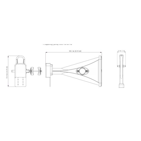 Wideband 6 GHz Asymmetrical 90° Horn Antenna