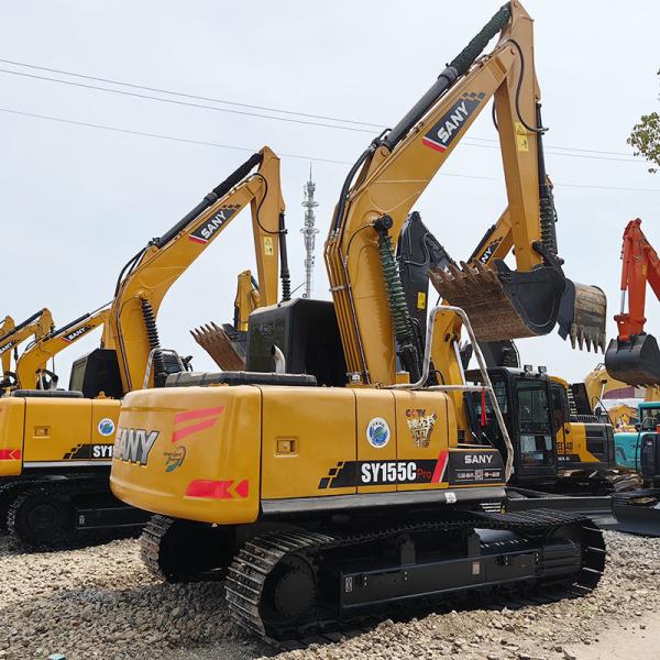 SANY SY155 Used Crawler Excavator 84KW Rated Power 0.7m3 Bucket Capacity 15 Ton Weight
