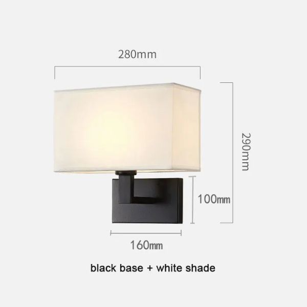 USB Wall Lights with Switch Rectangle White Yellow Fabric mirror front light(WH-MR-95)