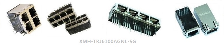 Женские разъемы XMH-TRJ6100AGNL-SG кабеля локальных сетей rj45 для PCB