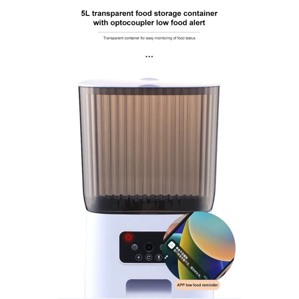 Automatic Pet Feeder Scheduled Smart Dog Cat Food Dispenser with Voice Recorder