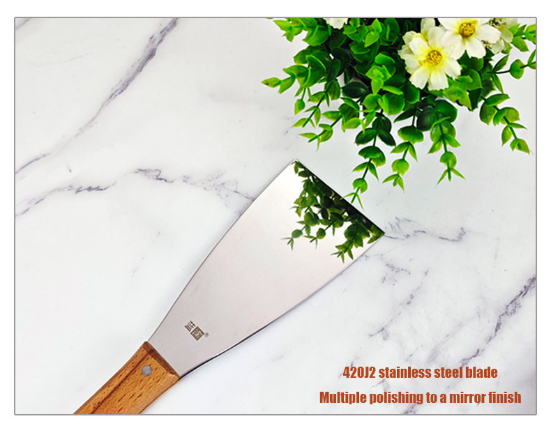 Offset Printing Stainless Steel Ink Knife With Wooden Handle