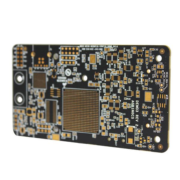 Rigid Fast Turn Black Soldermask PCB 1.55mm Hard Gold Finger 30u 6 Layer