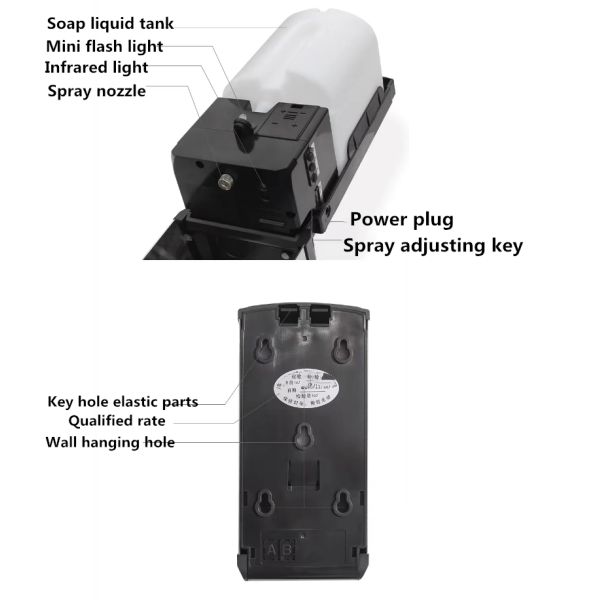 Touch Free Wall Mounted Pharmaceutical Factory Clean Room Kitchen Soap Dispenser Automatic Alcohol Spray Hand Sterilizer