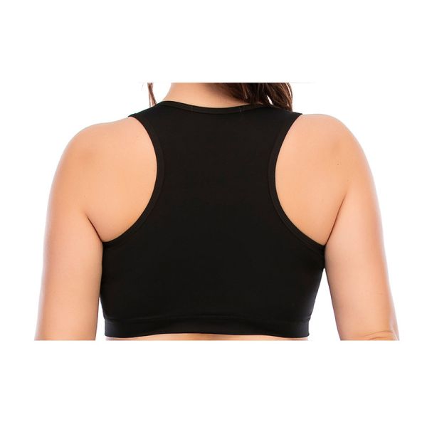 Printing Front Zip Gym Plus Size Two Piece Workout Sets Sleeveless Nylon Spandex