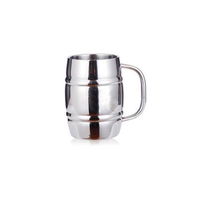 1000ml SS beer mug double wall metal with handle mirror surface