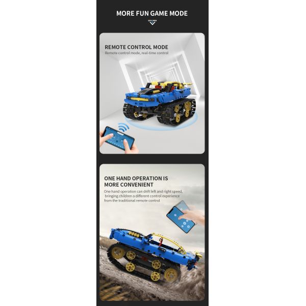 Unisex 2 in 1 Remote Control Racing Car DIY Building Kits for Kids Boys Girls 8-13 Years