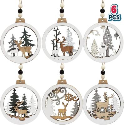 Christmas Hollow Woodland Christmas Hanging Tree Ornaments for Indoor Outdoor Party Decor