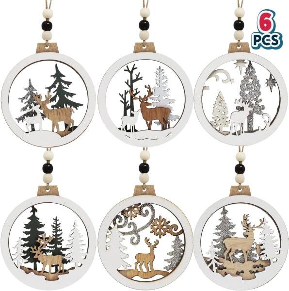Christmas Hollow Woodland Christmas Hanging Tree Ornaments for Indoor Outdoor Party Decor