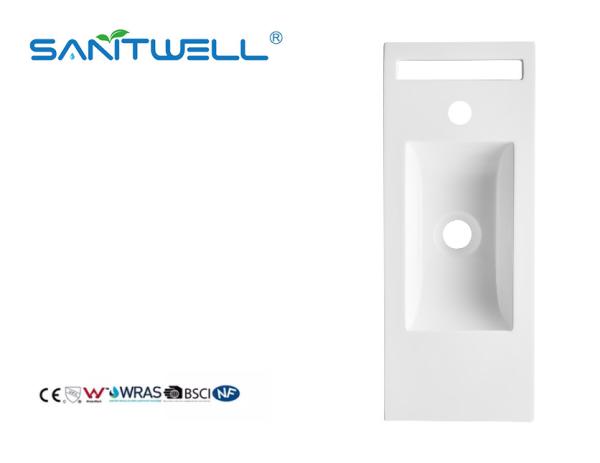 New Design Standrad SWL555 Size Artificial Stone Basins Solid Surface Easy Clean Rectangle Shape Semi-Counter Sinks