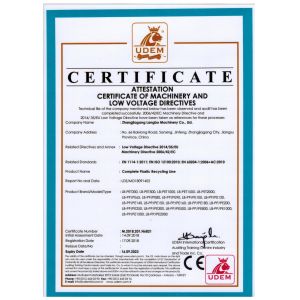 Zhangjiagang Langbo Machinery Co. Ltd. Certificações