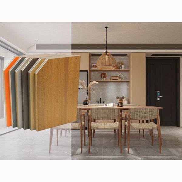 Shockproof Wood Grain Panel 9 - 22mm  Metal Sandwich Panel For Living Room
