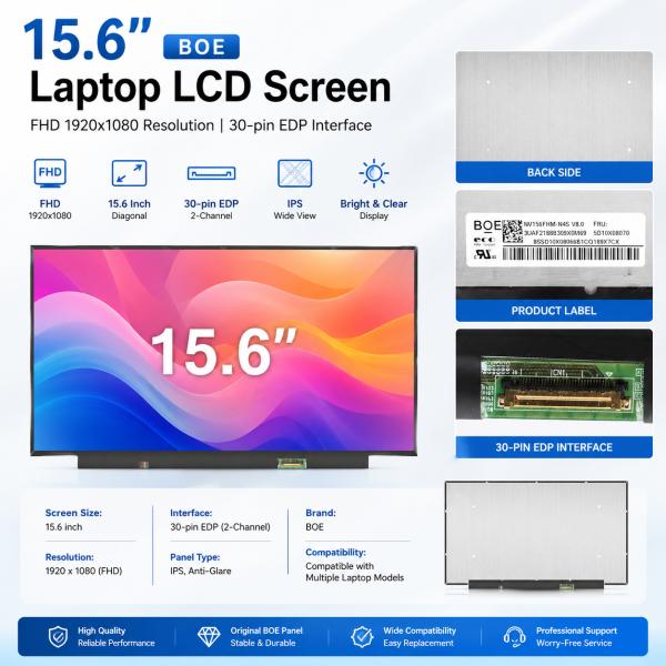 15.6 FHD Laptop Screen eDP LCD Display Panel 1920x1080 For Notebook Computers