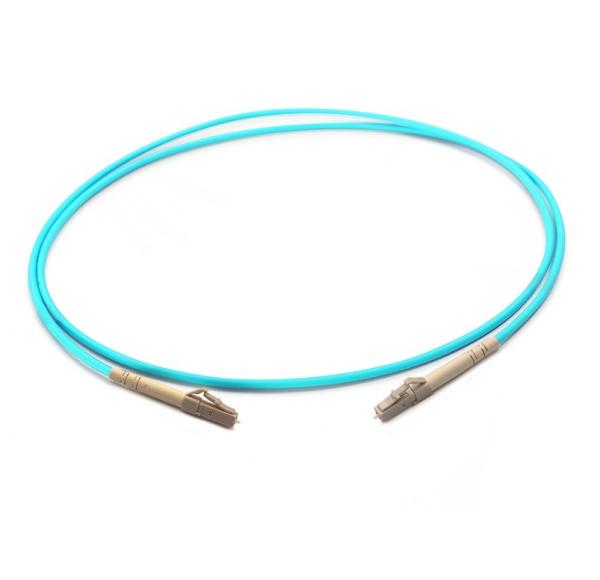 Aqua LSZH / PVC Jacket LC Multimode OM3 Simplex Fiber Optic Data Cable