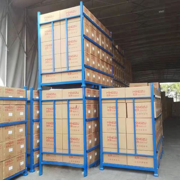 Heavy Duty Foldable Steel Pallet Stack Racks Warehouse Storage Durable Space Saving