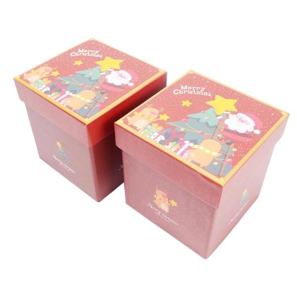 Caja de venta al por menor Material de embalaje de Navidad Caja de regalo con tapa y base de papel personalizados