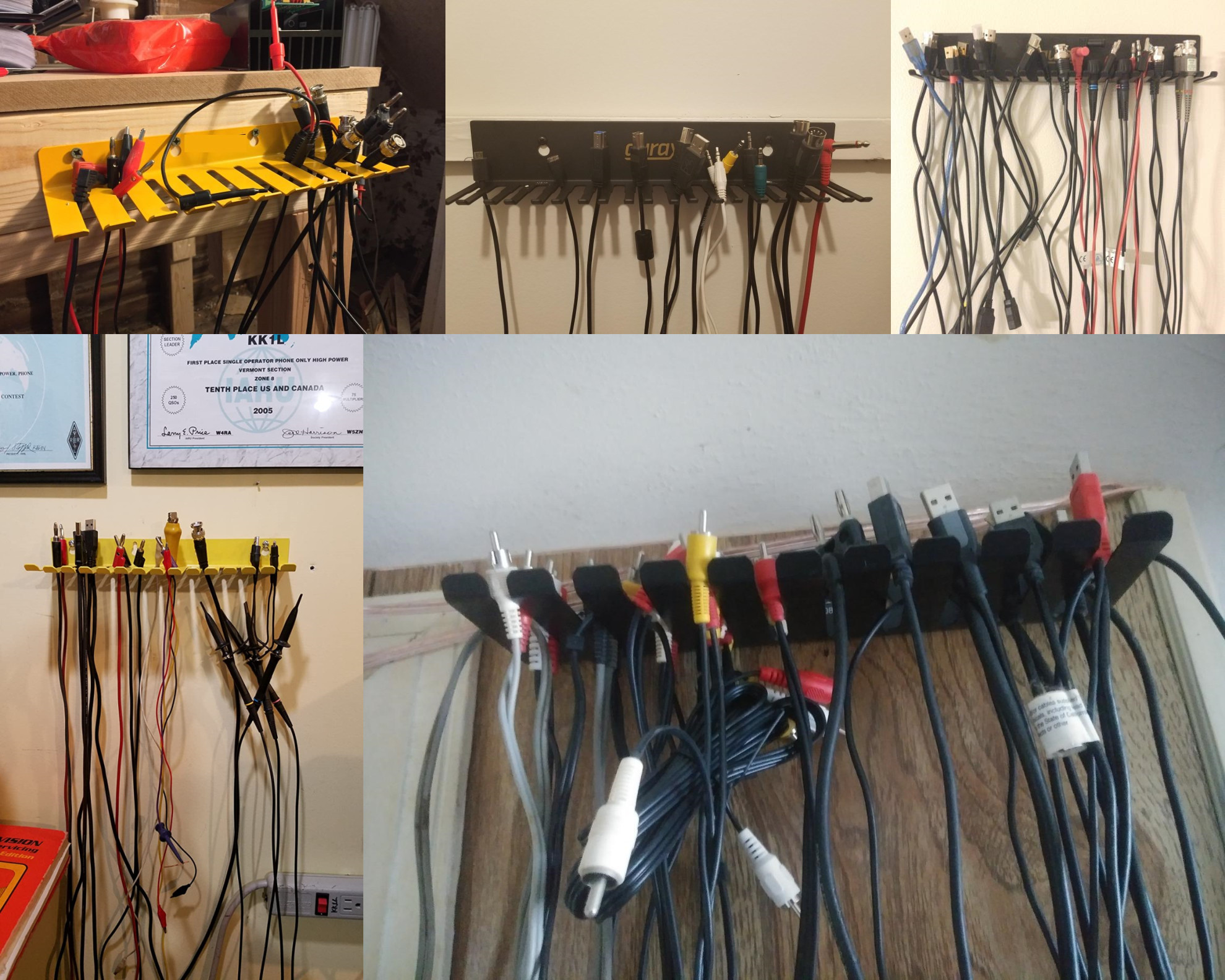 Персонализированный логотип печать железный модульный патч кабельный держатель настенный монтаж вешалка когти 19 слотов