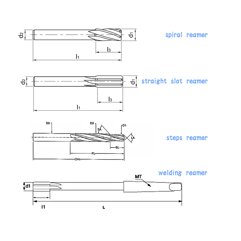 Carbide Hss M2 HSS M35 PM Chamber Reamer Hand Reaming Tools for Metal Steel Aluminum