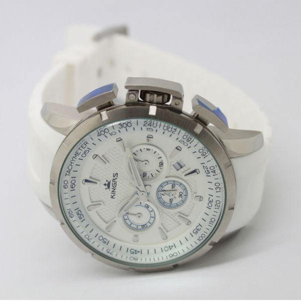 Silicone Leather Band Watches , Quartz Analog Multi Functional Watches